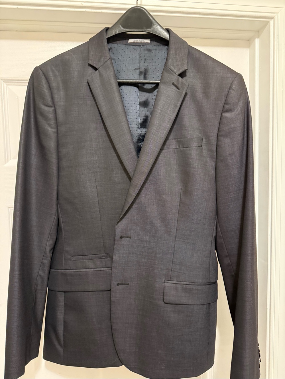 Express Men's Charcoal Gray Photographer Suit jacket